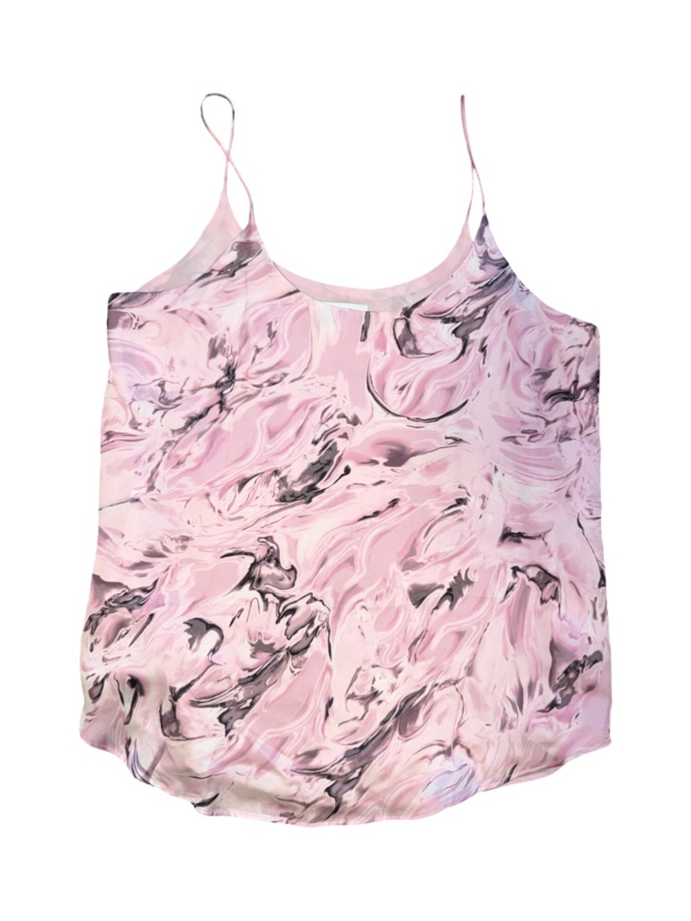 Bar III Pink and Black Marble-Print Spaghetti Strap Tank